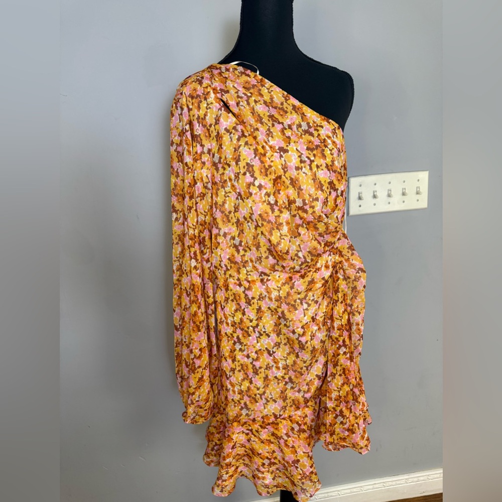 Lush Multicolor Floral one sleeve dress size XL